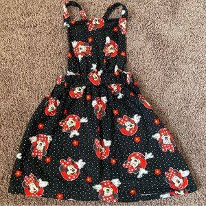 Minnie Mouse Overalls Skirt Size 3T-4T Black Red White Handmade